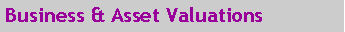 Text Box: Business & Asset Valuations